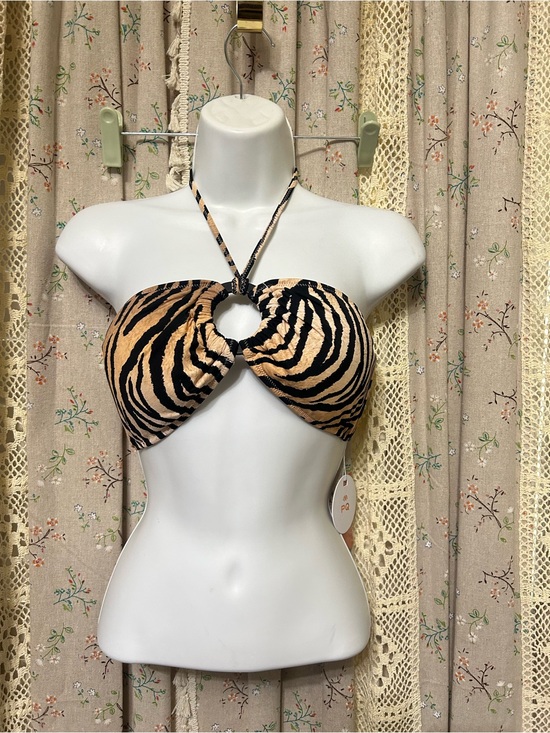 PQ Swim Other - PQ Swim Cle Rosie Ring Bandeau Bikini Top Tiger Print Medium NWT Resort Swimwear